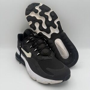 Unisex Youth Nike Air Max 270 React Black White Running Shoes Size 7Y 8.5 Womens